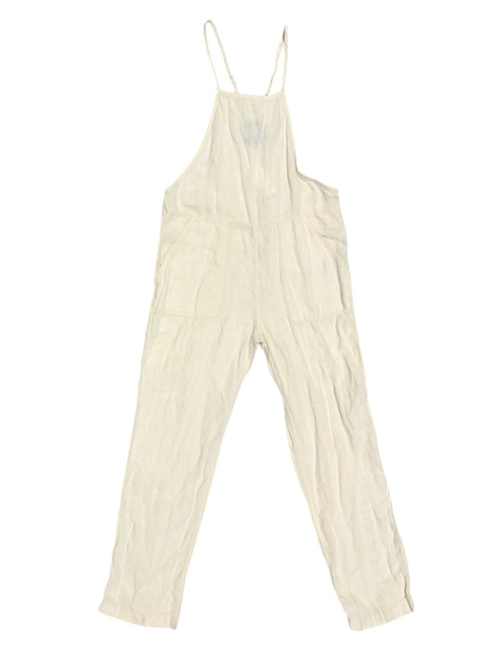 BDG Women’s Misty Linen Jumpsuit Spaghetti Strap Cream Relaxed Fit NWT Sz XS